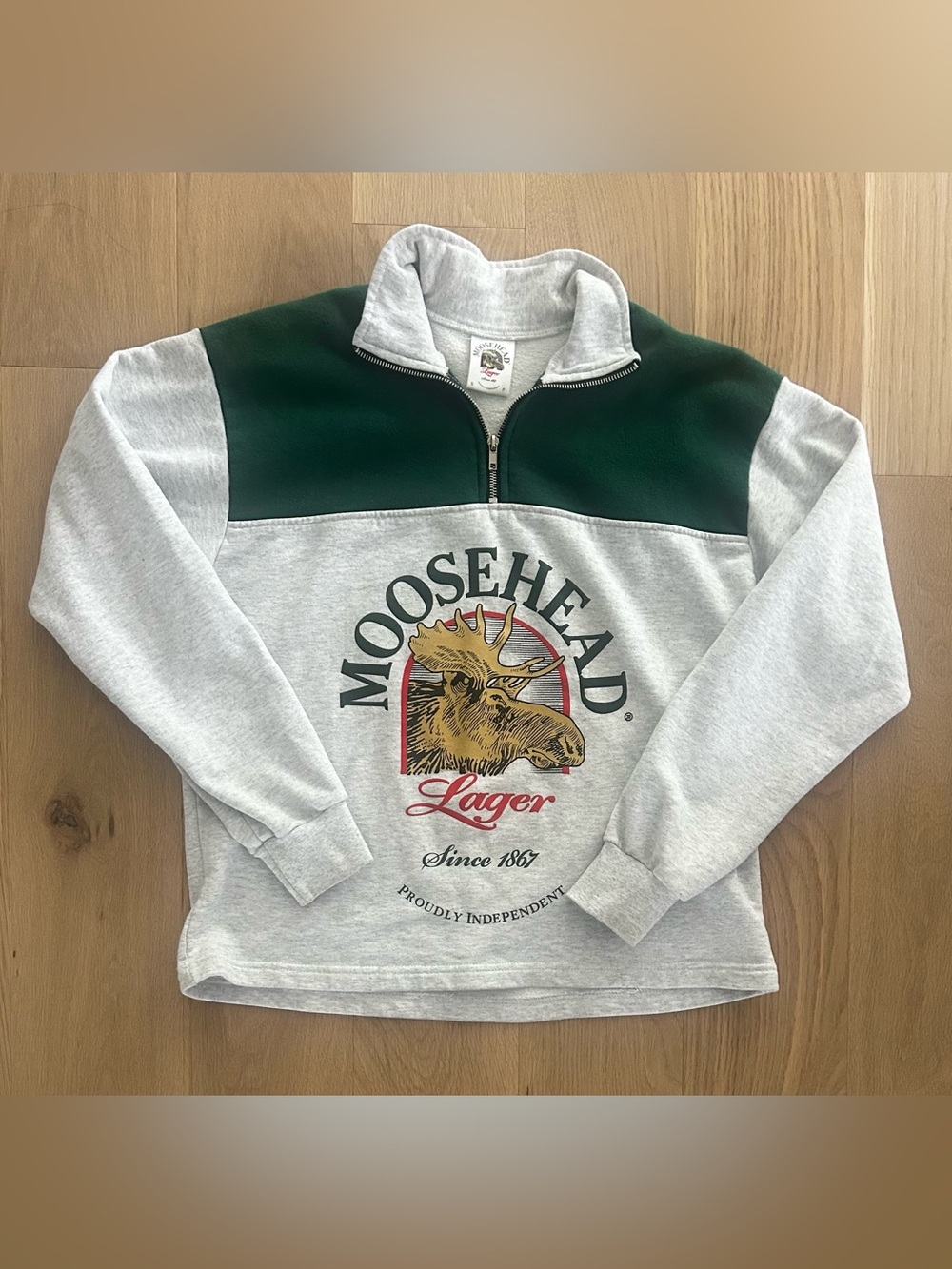 Moosehead Lager Beer 1/4 Zip Pullover Sweatshirt